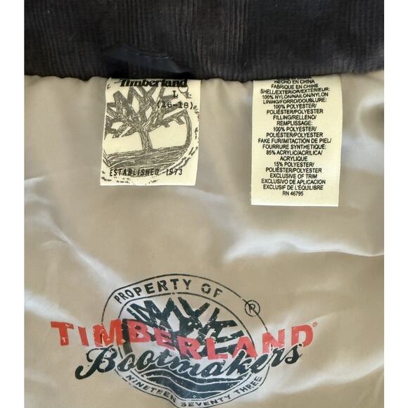 Vtg Timberland Global Expedition Jacket Youth Large (16-18) Black Y2K Gorpcore - Picture 5 of 10
